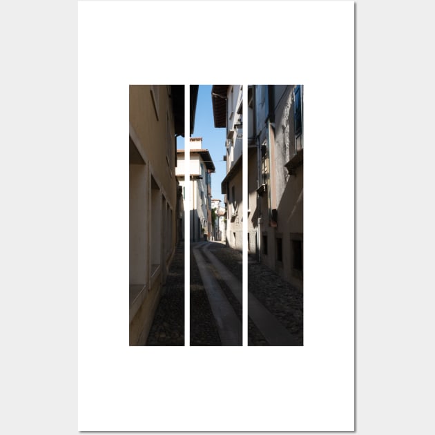 North Italy Life in the center of the lombard medieval city. Walking through narrow streets and walls. Sunny summer day. (vertical) Wall Art by fabbroni-art